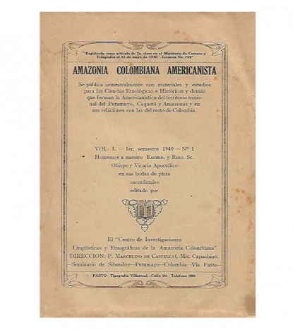 AMAZONIA COLOMBIANA AMERICANISTA, VOL. 1, Nº 1
